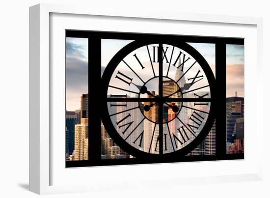 Giant Clock Window - View on the New York City - Chrysler Building-Philippe Hugonnard-Framed Photographic Print