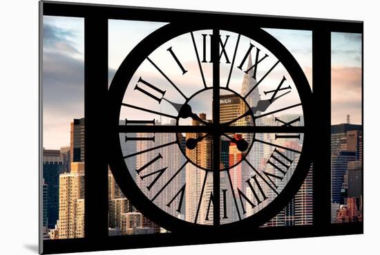 Giant Clock Window - View on the New York City - Chrysler Building-Philippe Hugonnard-Mounted Photographic Print