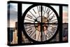 Giant Clock Window - View on the New York City - Chrysler Building-Philippe Hugonnard-Stretched Canvas