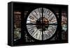 Giant Clock Window - View on the New York City - City of Lights II-Philippe Hugonnard-Framed Stretched Canvas