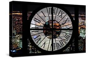 Giant Clock Window - View on the New York City - City of Lights II-Philippe Hugonnard-Stretched Canvas