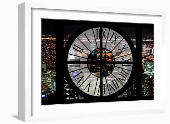 Giant Clock Window - View on the New York City - City of Lights II-Philippe Hugonnard-Framed Photographic Print