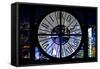 Giant Clock Window - View on the New York City - City of Lights V-Philippe Hugonnard-Framed Stretched Canvas