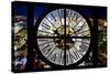 Giant Clock Window - View on the New York City - City of Lights-Philippe Hugonnard-Stretched Canvas