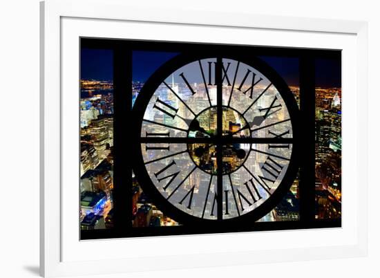 Giant Clock Window - View on the New York City - City of Lights-Philippe Hugonnard-Framed Photographic Print