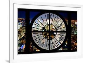 Giant Clock Window - View on the New York City - City of Lights-Philippe Hugonnard-Framed Photographic Print