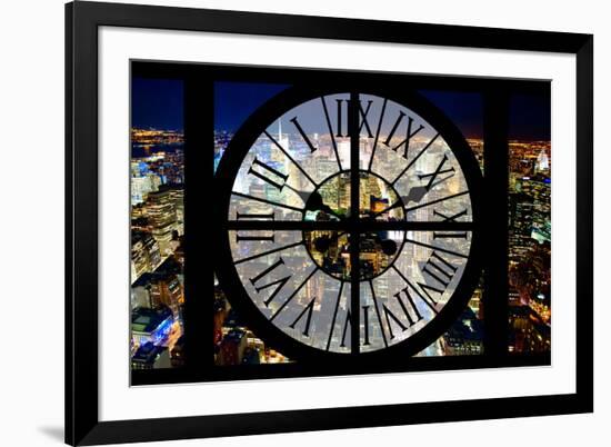 Giant Clock Window - View on the New York City - City of Lights-Philippe Hugonnard-Framed Photographic Print