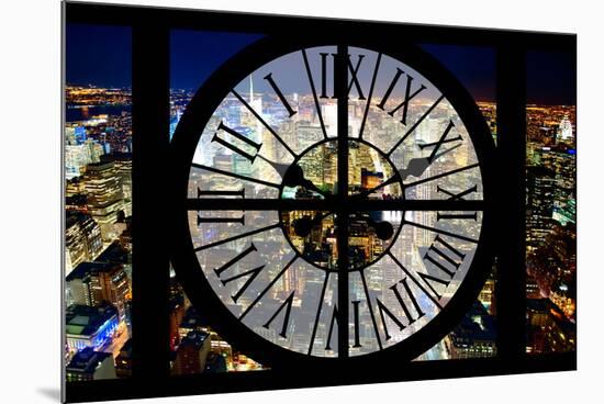 Giant Clock Window - View on the New York City - City of Lights-Philippe Hugonnard-Mounted Photographic Print