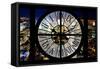 Giant Clock Window - View on the New York City - City of Lights-Philippe Hugonnard-Framed Stretched Canvas