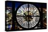 Giant Clock Window - View on the New York City - City of Lights-Philippe Hugonnard-Stretched Canvas