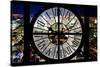 Giant Clock Window - View on the New York City - City of Lights-Philippe Hugonnard-Stretched Canvas