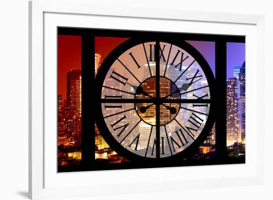 Giant Clock Window - View on the New York City - Colors Night-Philippe Hugonnard-Framed Photographic Print