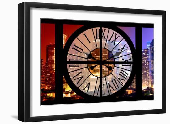 Giant Clock Window - View on the New York City - Colors Night-Philippe Hugonnard-Framed Photographic Print