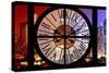 Giant Clock Window - View on the New York City - Colors Night-Philippe Hugonnard-Stretched Canvas