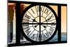 Giant Clock Window - View on the New York City - East River at Sunset-Philippe Hugonnard-Mounted Photographic Print