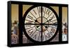 Giant Clock Window - View on the New York City - East Village Sunset-Philippe Hugonnard-Framed Stretched Canvas