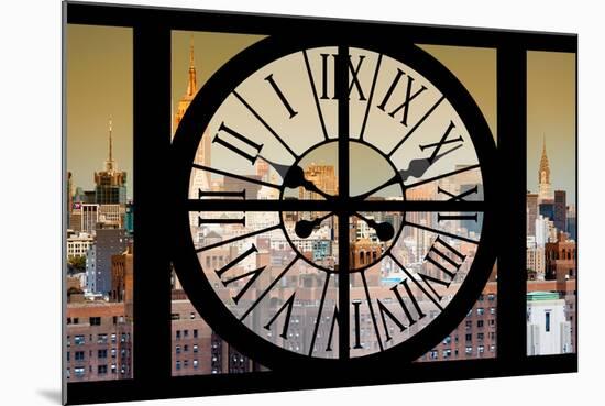 Giant Clock Window - View on the New York City - East Village Sunset-Philippe Hugonnard-Mounted Photographic Print