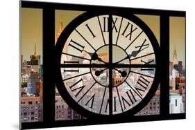 Giant Clock Window - View on the New York City - East Village Sunset-Philippe Hugonnard-Mounted Photographic Print