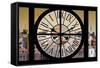 Giant Clock Window - View on the New York City - East Village Sunset-Philippe Hugonnard-Framed Stretched Canvas