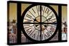 Giant Clock Window - View on the New York City - East Village Sunset-Philippe Hugonnard-Stretched Canvas