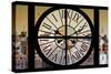 Giant Clock Window - View on the New York City - East Village Sunset-Philippe Hugonnard-Stretched Canvas