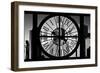 Giant Clock Window - View on the New York City - Financial District B&W II-Philippe Hugonnard-Framed Photographic Print