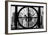 Giant Clock Window - View on the New York City - Financial District B&W-Philippe Hugonnard-Framed Photographic Print