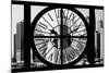 Giant Clock Window - View on the New York City - Financial District B&W-Philippe Hugonnard-Mounted Photographic Print