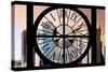 Giant Clock Window - View on the New York City - Financial District-Philippe Hugonnard-Stretched Canvas