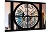 Giant Clock Window - View on the New York City - Financial District-Philippe Hugonnard-Mounted Photographic Print