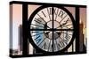 Giant Clock Window - View on the New York City - Financial District-Philippe Hugonnard-Stretched Canvas