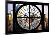 Giant Clock Window - View on the New York City - Garmen District-Philippe Hugonnard-Framed Photographic Print