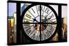 Giant Clock Window - View on the New York City - Garmen District-Philippe Hugonnard-Stretched Canvas