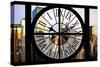 Giant Clock Window - View on the New York City - Garmen District-Philippe Hugonnard-Stretched Canvas