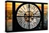 Giant Clock Window - View on the New York City - Harlem-Philippe Hugonnard-Stretched Canvas