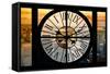Giant Clock Window - View on the New York City - Harlem-Philippe Hugonnard-Framed Stretched Canvas