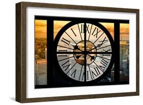 Giant Clock Window - View on the New York City - Harlem-Philippe Hugonnard-Framed Photographic Print