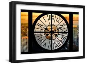 Giant Clock Window - View on the New York City - Harlem-Philippe Hugonnard-Framed Photographic Print
