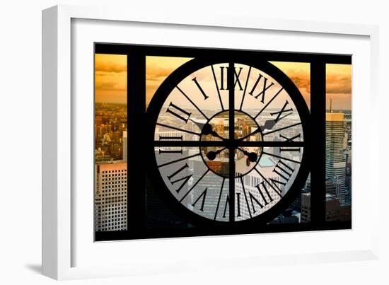 Giant Clock Window - View on the New York City - Harlem-Philippe Hugonnard-Framed Photographic Print