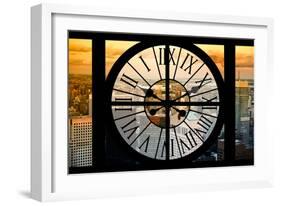 Giant Clock Window - View on the New York City - Harlem-Philippe Hugonnard-Framed Photographic Print