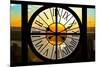 Giant Clock Window - View on the New York City - Hudson River Sunset II-Philippe Hugonnard-Mounted Photographic Print