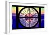 Giant Clock Window - View on the New York City - Hudson River Sunset-Philippe Hugonnard-Framed Photographic Print