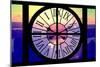 Giant Clock Window - View on the New York City - Hudson River Sunset-Philippe Hugonnard-Mounted Photographic Print