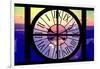 Giant Clock Window - View on the New York City - Hudson River Sunset-Philippe Hugonnard-Framed Photographic Print