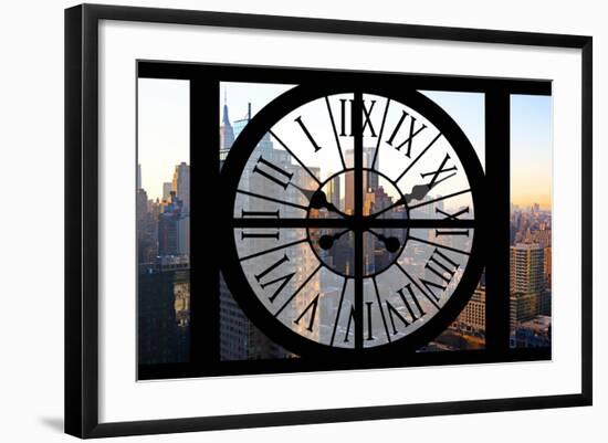 Giant Clock Window - View on the New York City - Manhattan at Sunset-Philippe Hugonnard-Framed Photographic Print