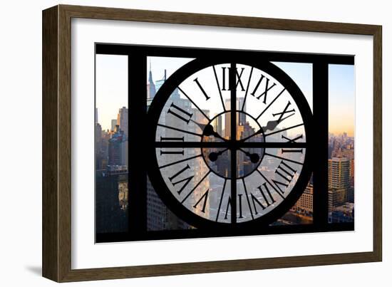 Giant Clock Window - View on the New York City - Manhattan at Sunset-Philippe Hugonnard-Framed Photographic Print