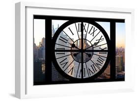 Giant Clock Window - View on the New York City - Manhattan at Sunset-Philippe Hugonnard-Framed Photographic Print