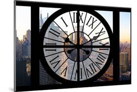 Giant Clock Window - View on the New York City - Manhattan at Sunset-Philippe Hugonnard-Mounted Photographic Print