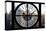 Giant Clock Window - View on the New York City - Manhattan at Sunset-Philippe Hugonnard-Stretched Canvas