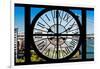 Giant Clock Window - View on the New York City - Manhattan Bridge-Philippe Hugonnard-Framed Photographic Print